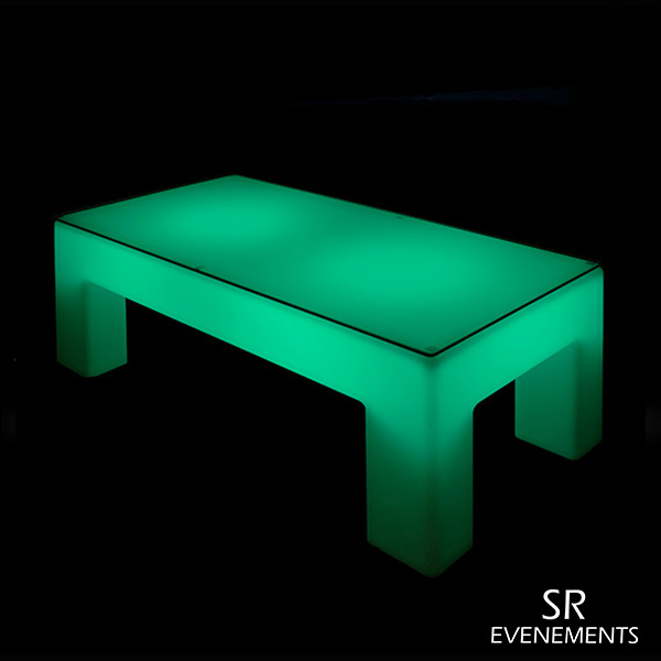 Table Lumineuse LED basse L120 cm Rectangulaire Extérieure Sans