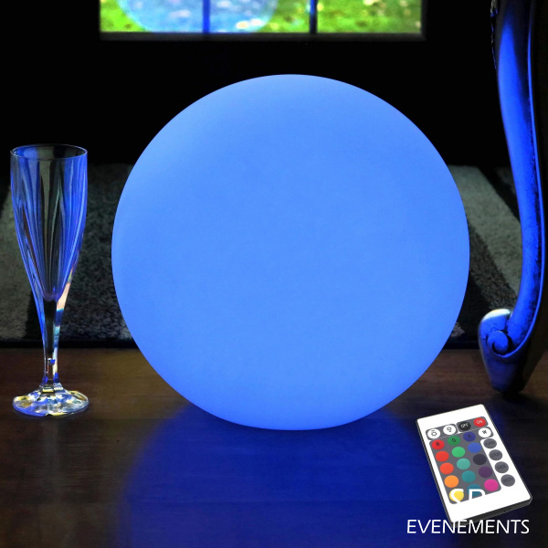 location sphere lumineuse 30cm sr evenements bleu