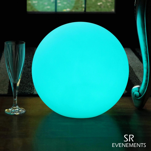 location sphere lumineuse 30cm sr evenements turquoise