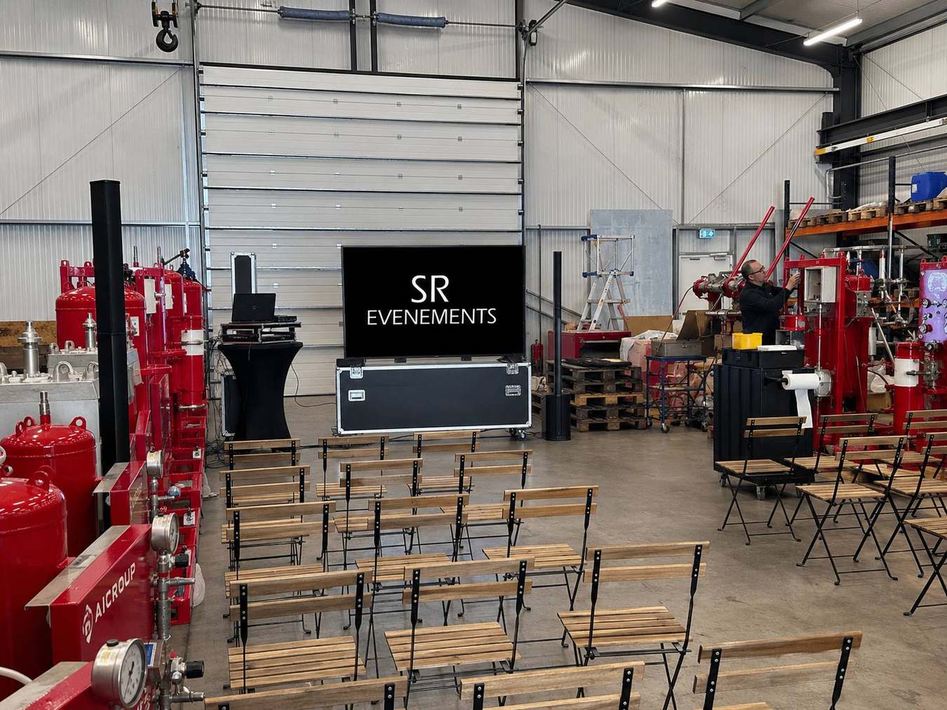 Installation corporate avec écran et son
