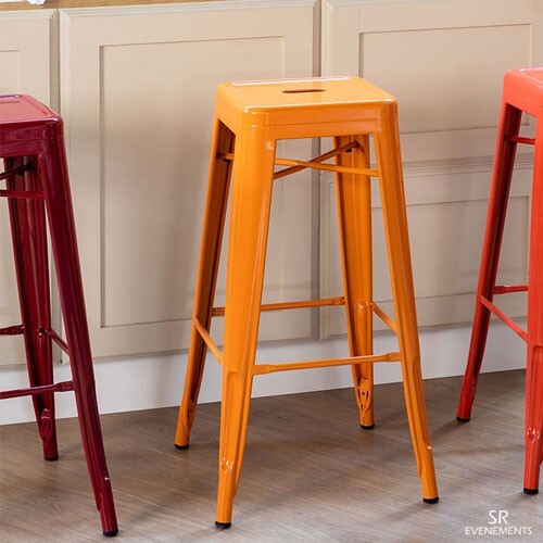 Tabouret haut Tolix Orange