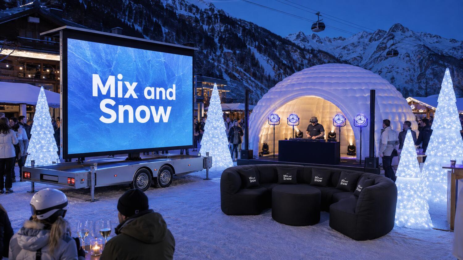Écran LED géant, igloo DJ et FATPOP pendant Mix et Snow