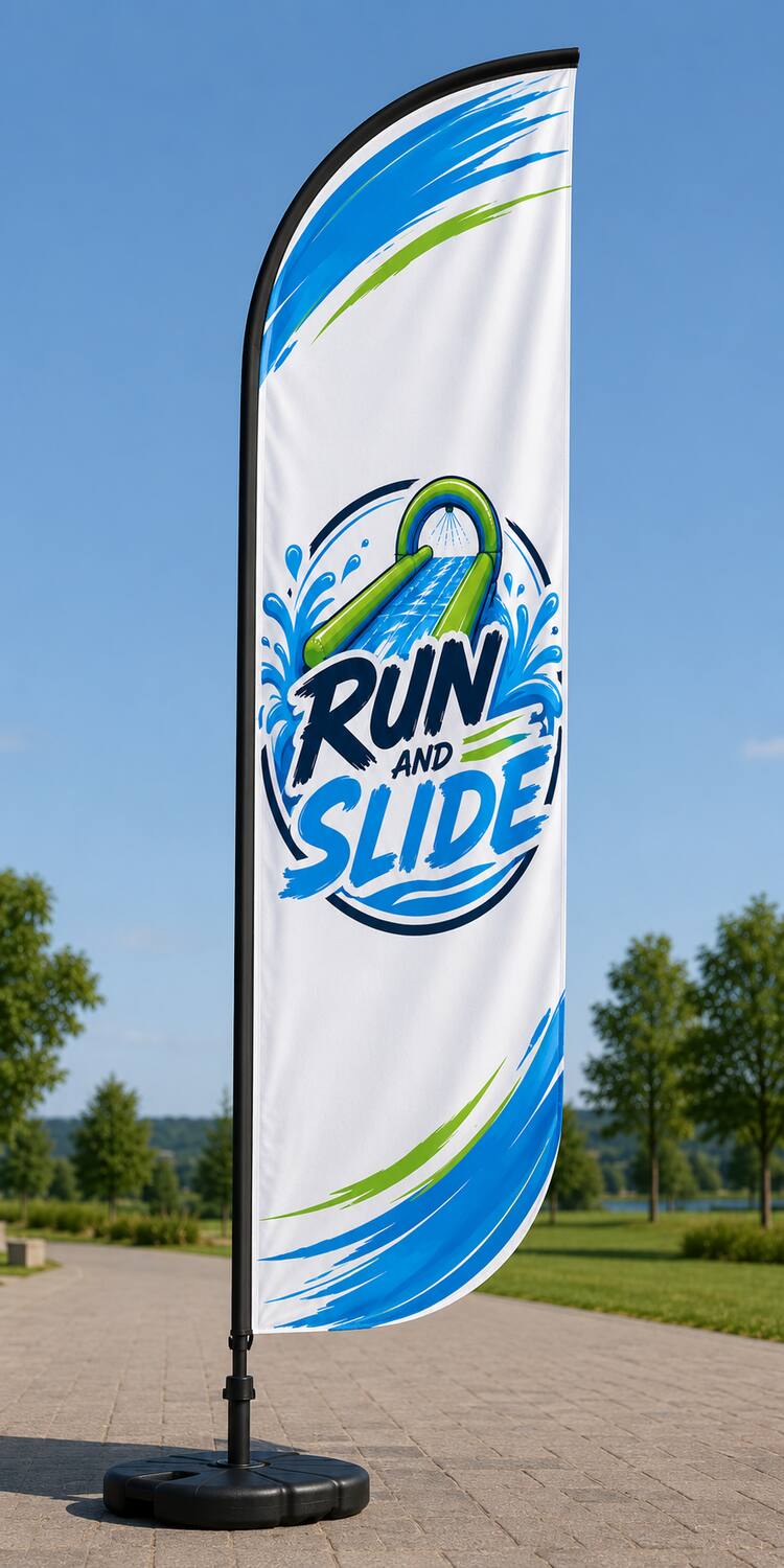 Oriflamme Run and Slide sur pied
